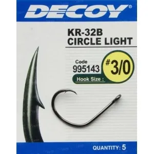 Гачок Decoy KR-32 Circle Light Black Nickeled #3/0 (5 шт/уп)