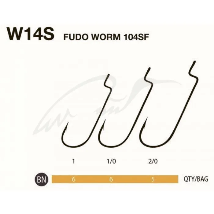 Крючок Fudo Worm 104SF BN №1/0