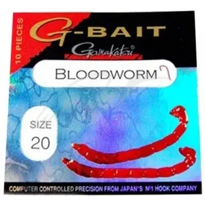 Гачок Gamakatsu G-Bait Bloodworm Red # 18 (10шт / уп)