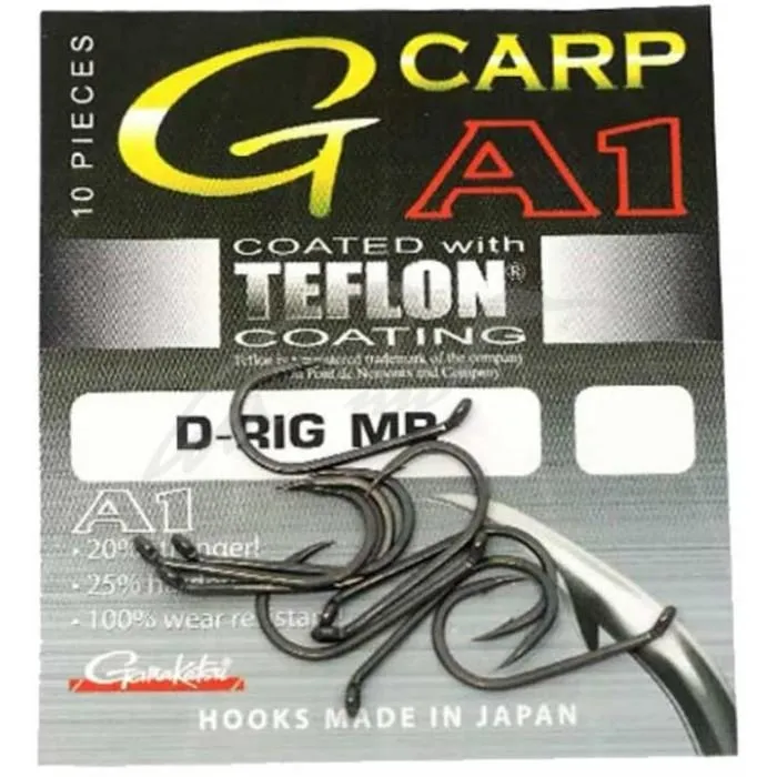 Крючок карповый Gamakatsu A1 G-Carp D-Rig P.T.F.E. Grey #10 (10шт/уп)