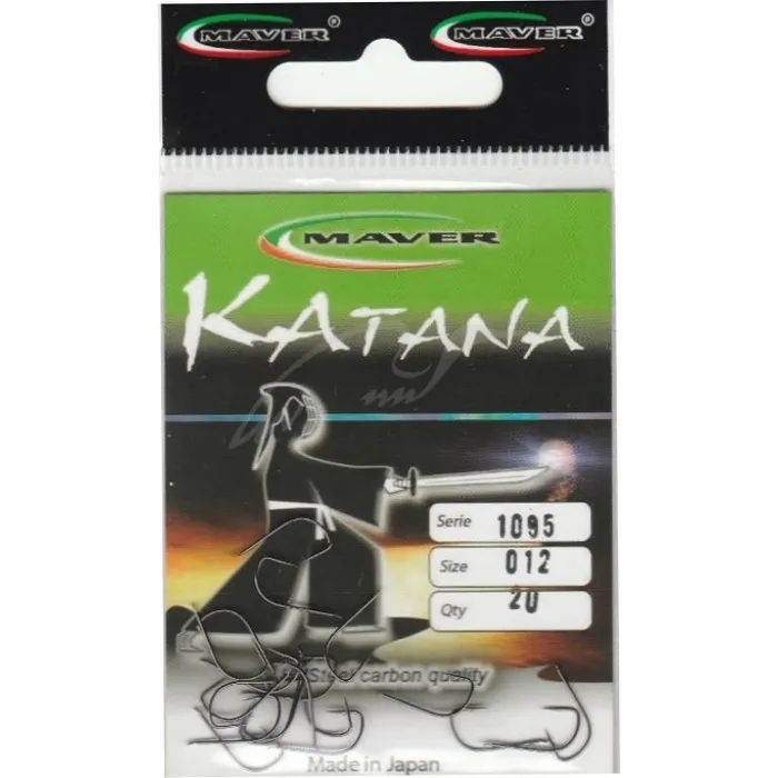 Крючок Maver Katana 1095A с лопаткой (20 шт) цв. Черный, номер 8