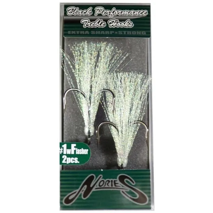 Гачок Nories Black Performance Treble Hooks #1 With Flasher