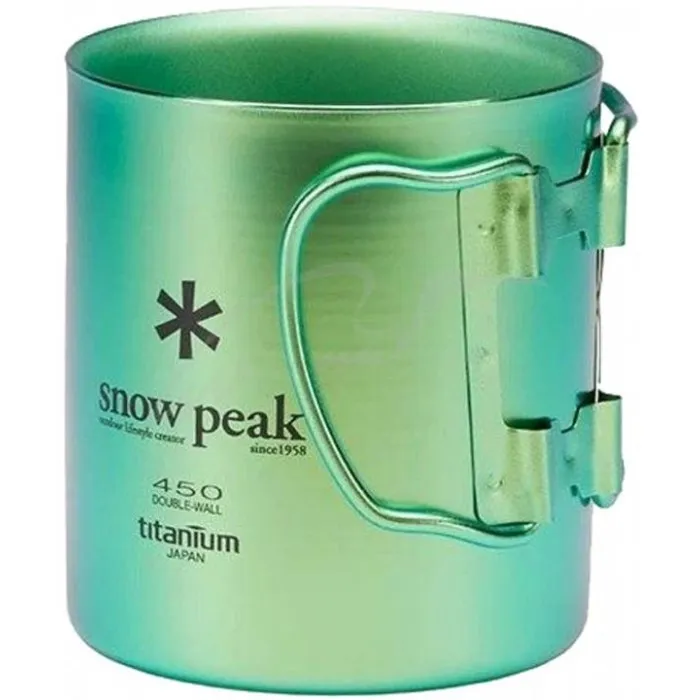 Кружка Snow Peak MG-053GR-US Ti-Double 450 Colored Mug 450ml ц:green
