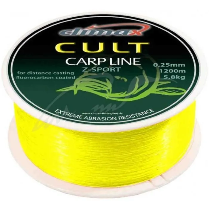 Леска Climax Cult Carp Line Z-Sport Fluo-Yellow 1000m 0.30мmm 8.3kg