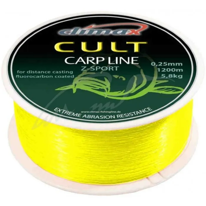 Волосінь Climax Cult Carp Line Z-Sport Fluo-Yellow 1200m 0.25mm 5.8kg