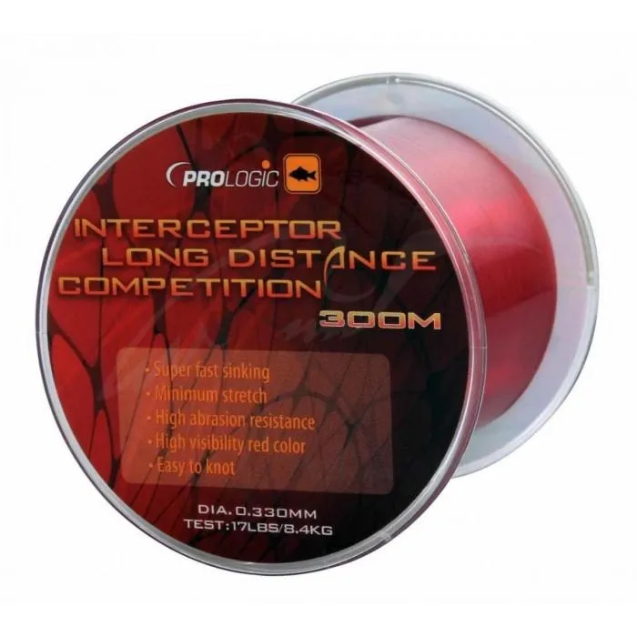 Леска Prologic Interceptor Competition Long Distance 300m (красная) 0.33mm 17lb/8.4kg