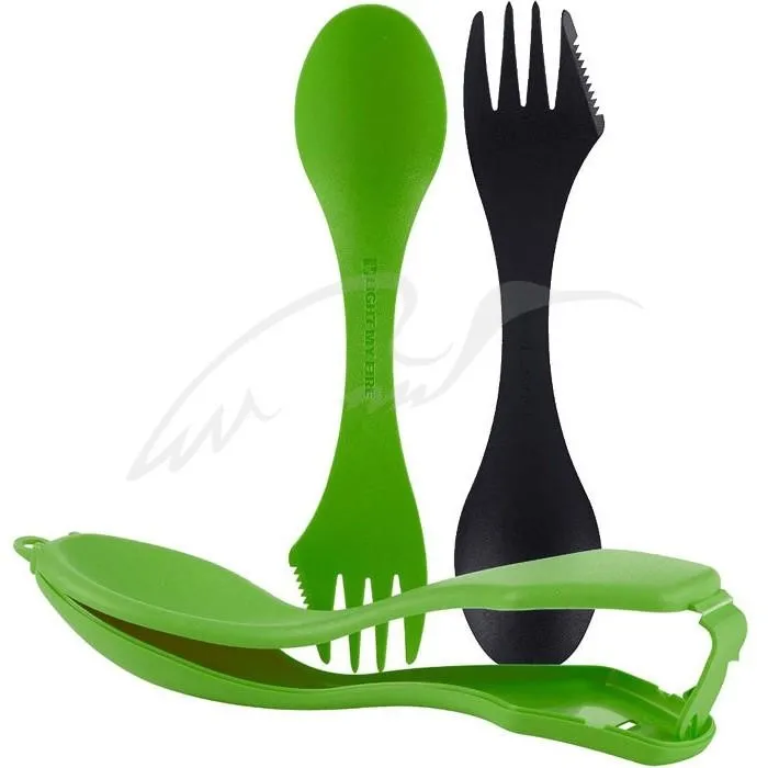 Набор стол. приборов Light my fire Sporks’n Case 2 ц:black/green