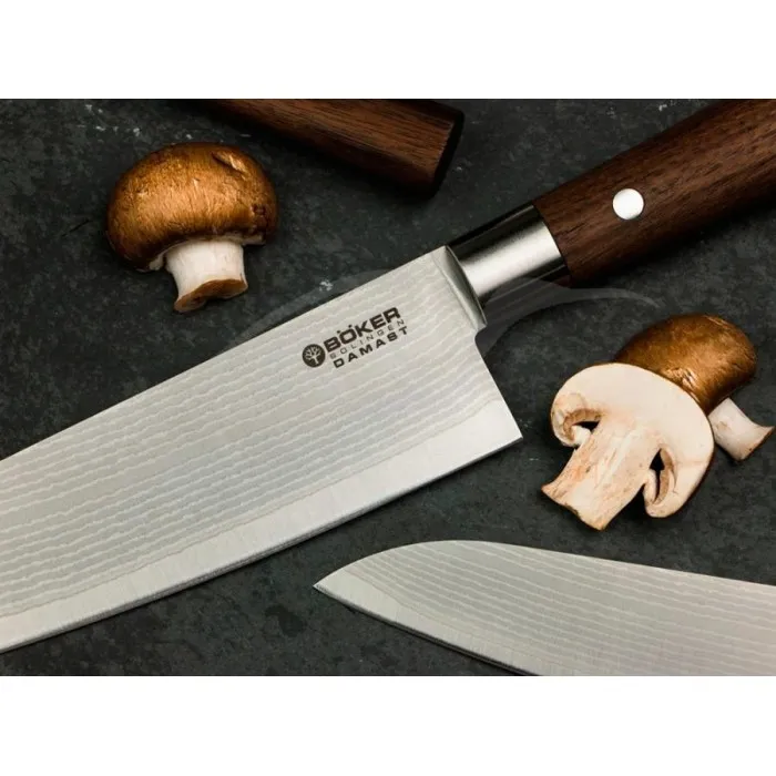 Нож кухонный Boker Damascus Walnut Chef’s
