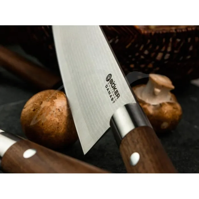 Нож кухонный Boker Damascus Walnut Santoku