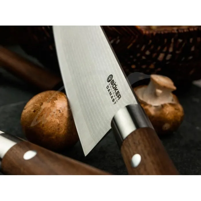 Нож кухонный Boker Damascus Walnut Utility