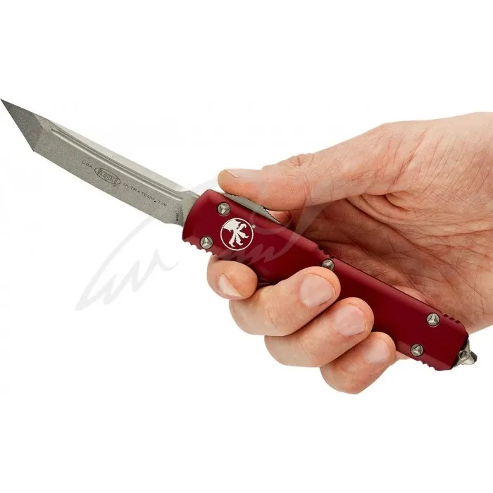 Нож Microtech Ultratech Tanto Point Stonewash. Цвет: merlot red