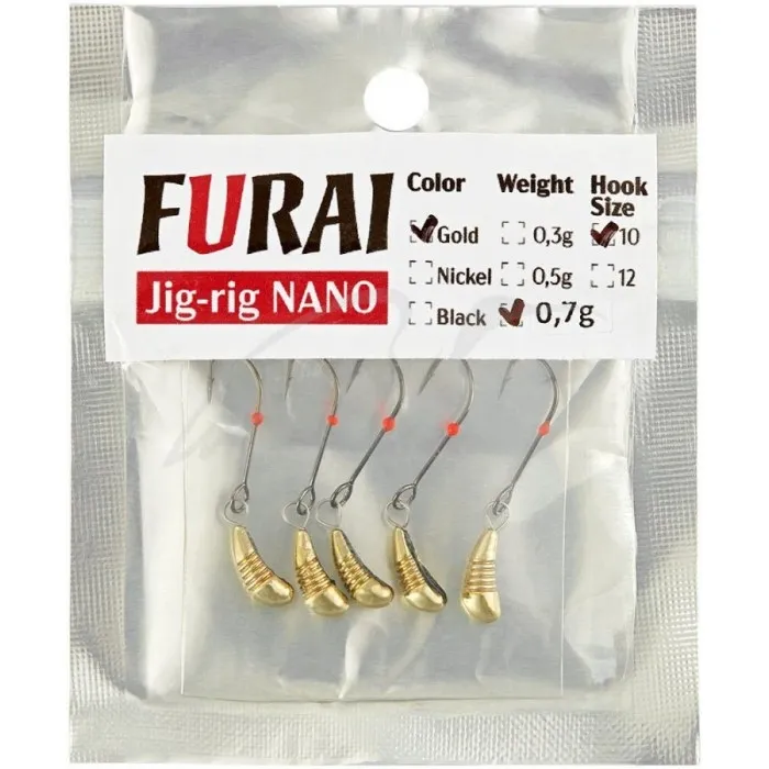 Оснащення Furai Jig-Rig NANO Decoy #10 0.5 g (5шт/уп.) ц:gold