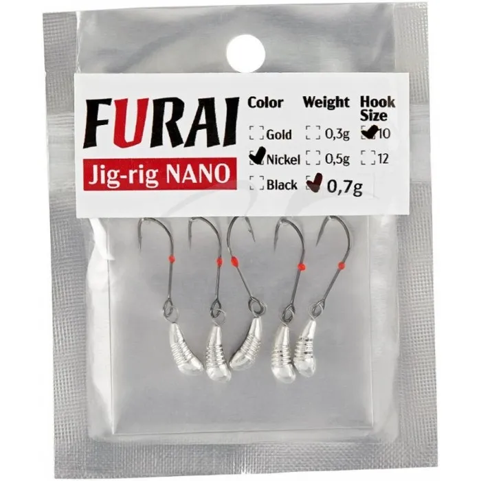 Оснастка Furai Jig-Rig NANO Decoy #10 0.5g (5шт/уп.) ц:nickel
