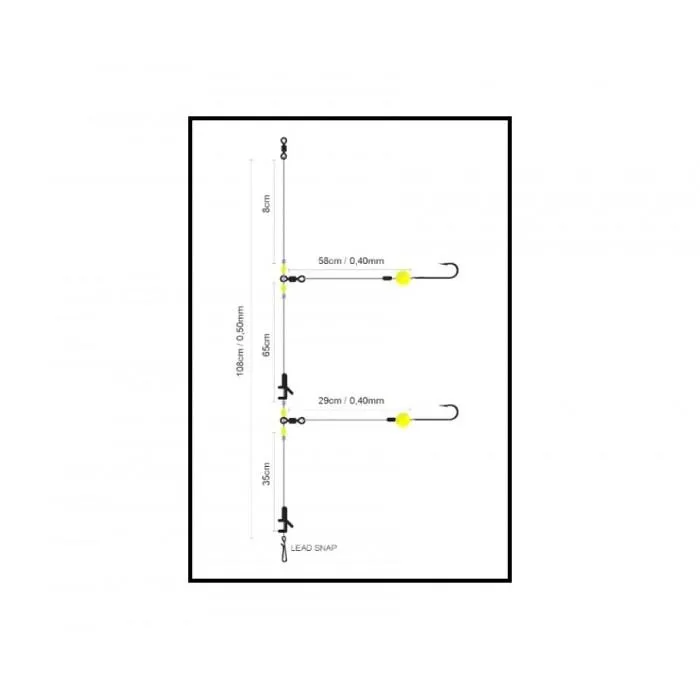 Оснастка морская Spro Salt Rig №18 LR Polyboll Citrus 108см 0.5-0.4мм №1/0