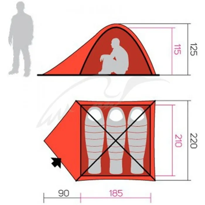 Палатка Hannah Tycoon 3 ц:gray