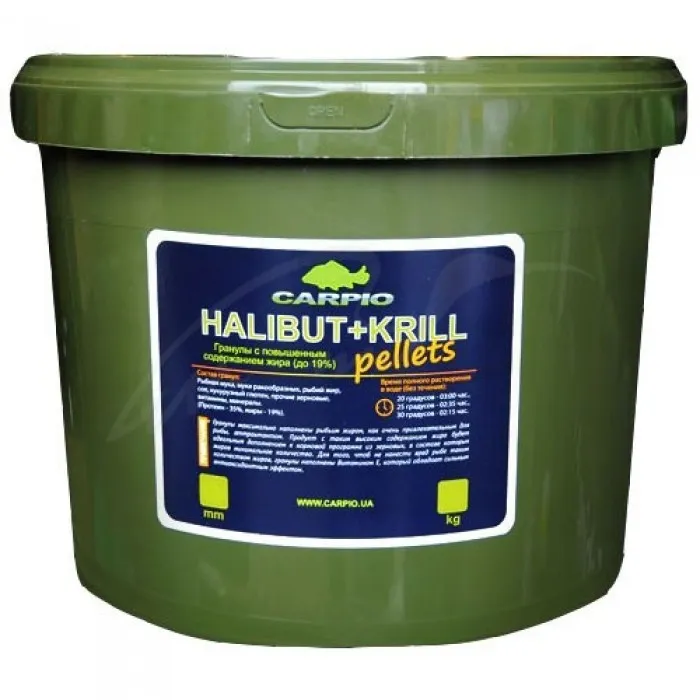 Пеллетс Carpio Halibut + Krill 6мм 3 кг