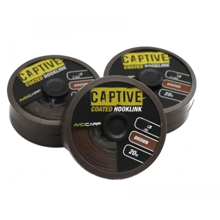 Поводковый материал Avid Carp Captive Coated Hooklink Brown 35 lb