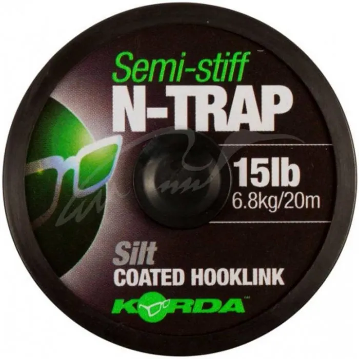 Поводковый материал Korda N-Trap Semi Stiff 20lb Weedy Green