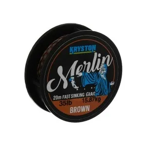 Поводковий матеріал Kryston Merlin Fast Sinking Supple Braid 35 lb Brown