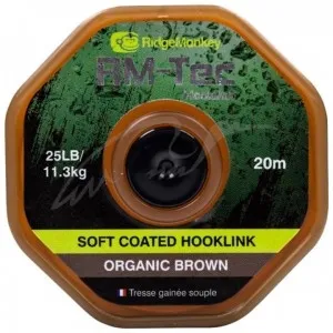 Повідковий матеріал RidgeMonkey RM-Tec Soft Coated Hooklink Organic Brown 25lb 20м