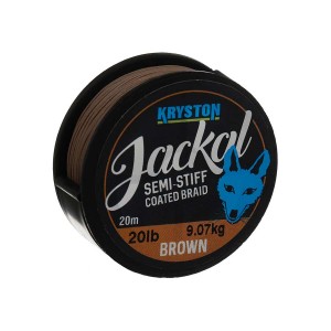 Поводковый материал в оплетке Kryston Jackal Semi-Stiff 20 м 20 lb Brown