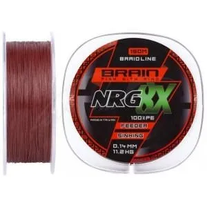 Шнур Brain NRG 8X sinking 150m 0.14 mm 11.2 kg ц:brown