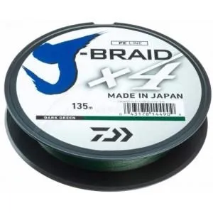 Шнур Daiwa J-Braid X4E 135m Dark Green 0.07mm 5.5lb/2.6kg