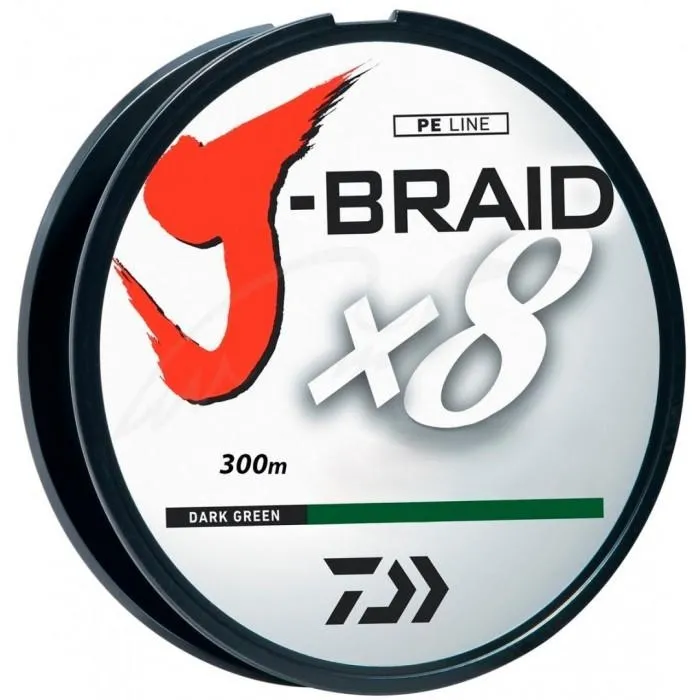 Шнур Daiwa J-Braid X8 300m Dark Green 0.42mm 103lb/46.5kg