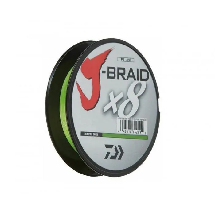 Шнур Daiwa J-Braid x8 Chartreuse 300м 0.13мм