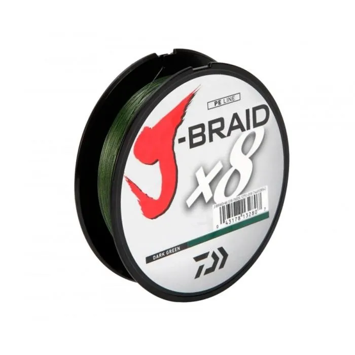 Шнур Daiwa J-Braid x8 (150 м) Dark Green, цв. Зеленый, 0.1 мм