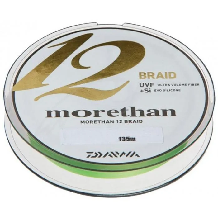 Шнур Daiwa Morethan 12 Braid 135m Lime Green 0.12mm 22lb/10.2kg