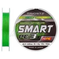 Шнур Favorite Smart PE 3x 150м (l.green) #0.25/0.085 mm 5lb/2.2 kg