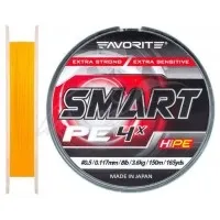 Шнур Favorite Smart PE 4x 150м (оранж.) #0.5/0.117мм 3.6кг