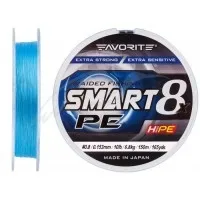 Шнур Favorite Smart PE 8x 150м (sky blue) #0.8/0.153 mm 10lb/6.8 kg