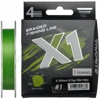Шнур Favorite X1 PE 4x 150m (l.green) #1.0/0.165 mm 19lb/8.7 kg