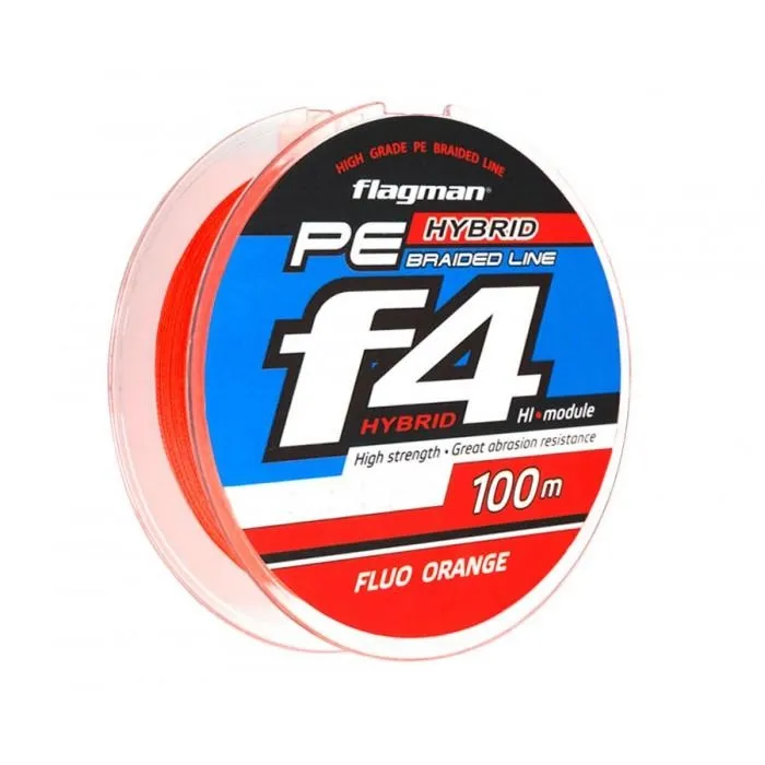 Шнур Flagman PE Hybrid F4 Orange 0,1мм 10lb