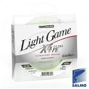 Шнур Salmo Light Game Fine GreenX4 Ultra PE 100m 0.042mm