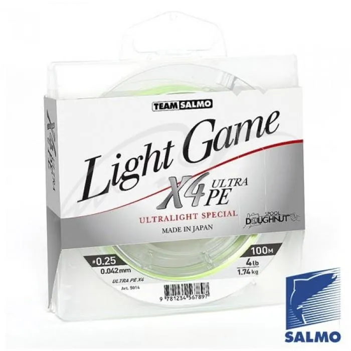 Шнур Salmo Light Game Fine GreenX4 Ultra PE 100m 0.051mm