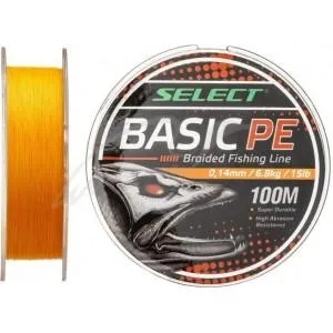 Шнур Select Basic PE 100m (оранж.) 0.14 mm 15LB/6.8 kg