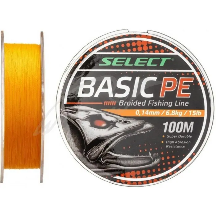 Шнур Select Basic PE 100m (оранж.) 0.16 mm 18LB/8.3 kg