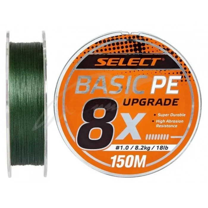 Шнур Select Basic PE 8x 150m (темн-зел.) #1.0/0.14mm 18lb/8.2kg
