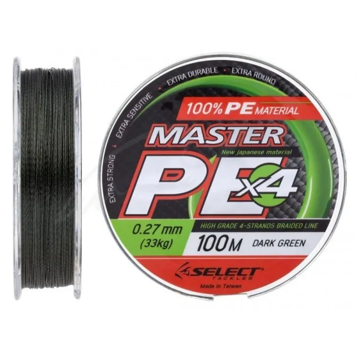 Шнур Select Master PE 100m (темн.-зел.) 0.27mm 33kg