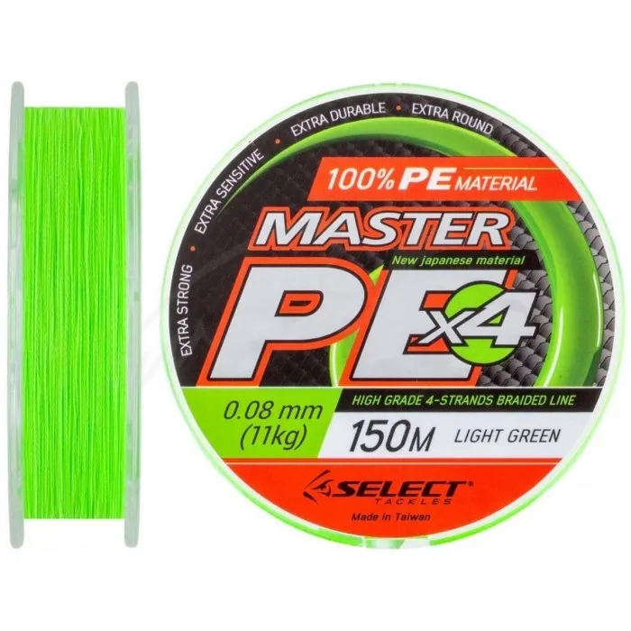 Шнур Select Master PE 150m (салат.) 0.08mm 11kg