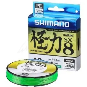 Шнур Shimano Kairiki SX8 PE (Mantis Green) 150m 0.07 mm 4.5 kg