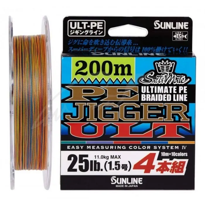 Шнур Sunline PE-Jigger ULT 200m (multicolor) #0.6/0.128mm 10lb/4.5kg