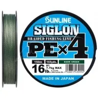 Шнур Sunline Siglon PE х4 150m (темн-зел.) #0.6/0.132mm 10lb/4.5kg