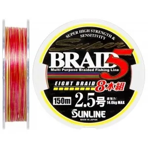 Шнур Sunline Super Braid 5 (8 Braid) 150m #2.5/0.25mm 14.0kg