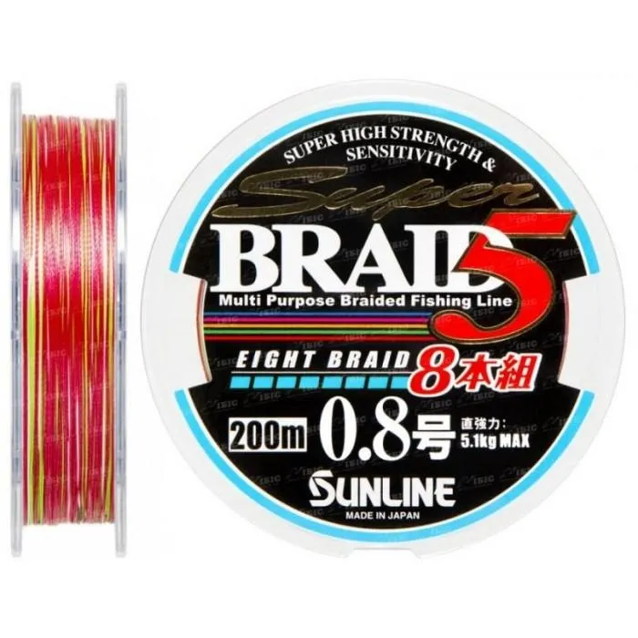 Шнур Sunline Super Braid 5 (8 Braid) 200m #0.8/0.148 mm 5.1 kg