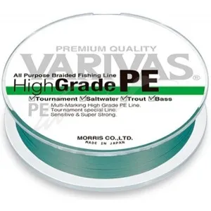 Шнур Varivas High Grade PE (зелений) 150m #0.6/0.128 mm 9.3 lb
