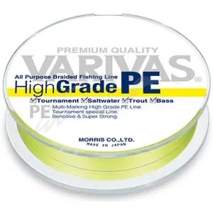 Шнур Varivas High Grade PE (жовтий) 150m #0.6/0.128 mm 9.3 lb